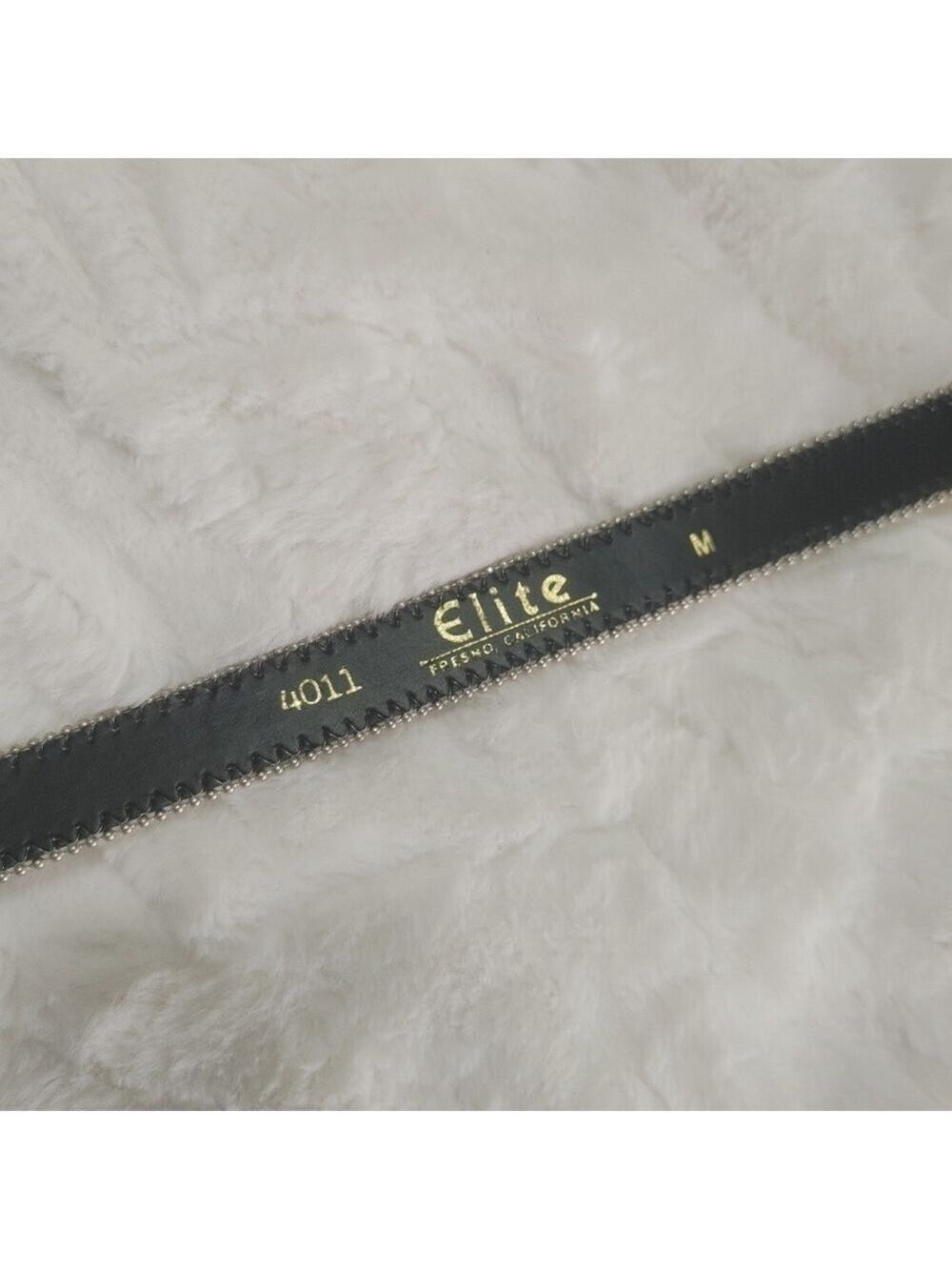 Fresno California 4011 Silver Skinny 5 Hole M Belt with Beaded Sides Women - Picture 3 of 6